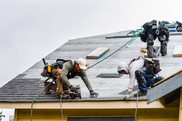 Professional Gutter Installation technician working in Ferndale, PA